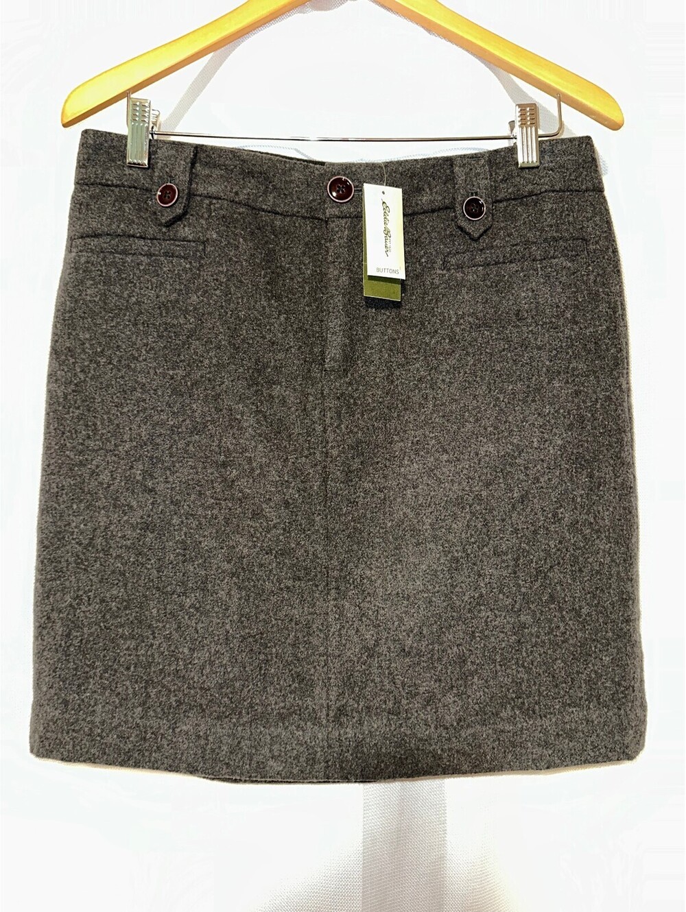 Eddie Bauer Charcoal Gray Cottage Fall Wool 6 Mini Skirt NWT